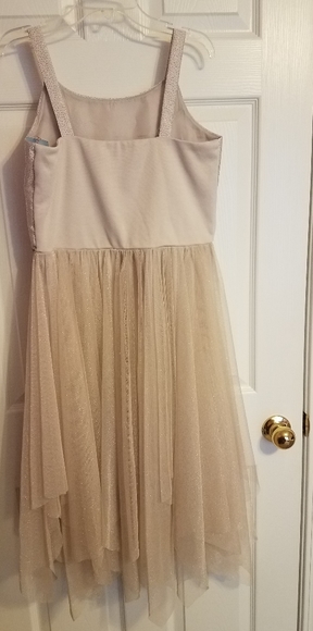 Dressy Champagne Colored Girl's Dress - Picture 2 of 5